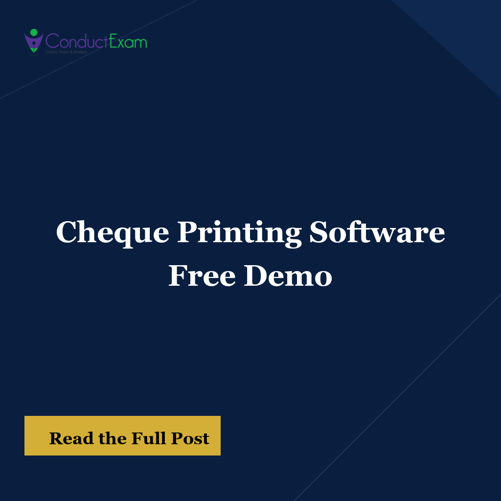 Cheque Printing Software Free Demo