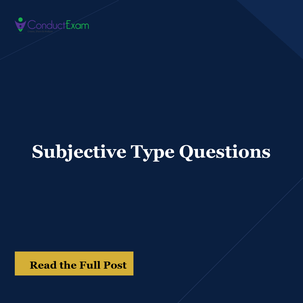 Subjective Type Questions